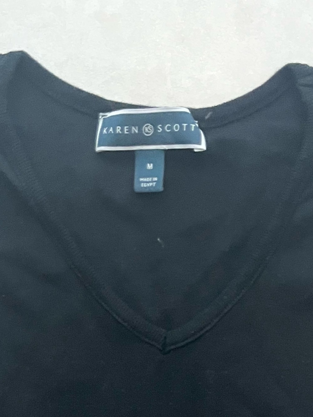 Karen Scott Black V-Neck Sleeveless Tank Top M - Picture 3 of 3